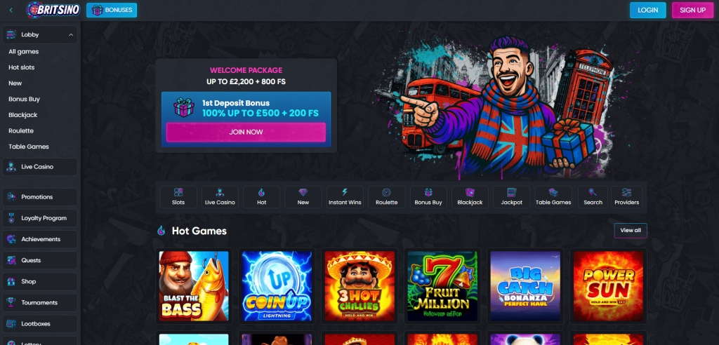 Britsino Casino screenshot