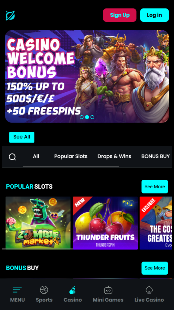 Cosmobet Casino mobile screenshot