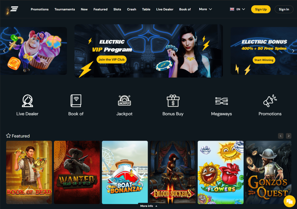 Electric Wins Casino screenshot