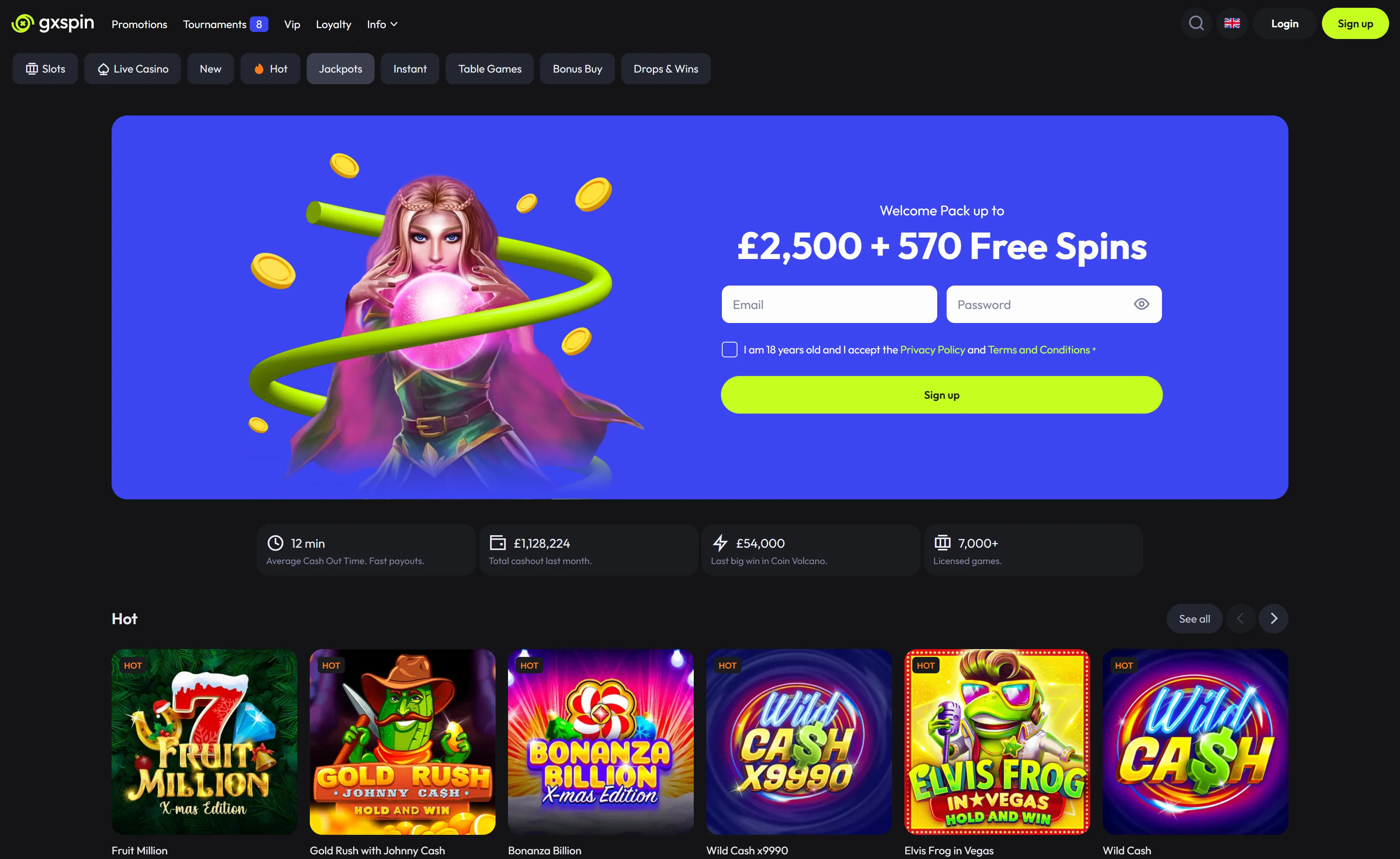 Gxspin Casino Screenshot