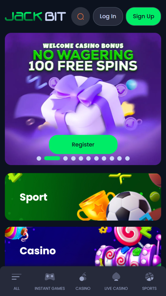 Jackbit Casino mobile screenshot