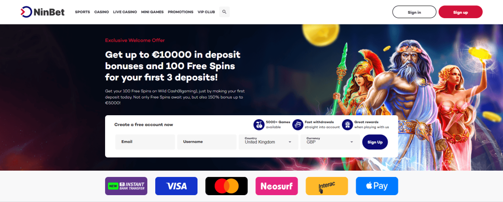 NinBet Casino screenshot