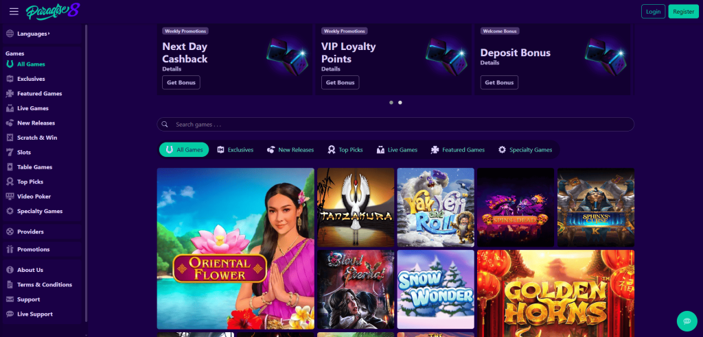 Paradise 8 Casino screenshot