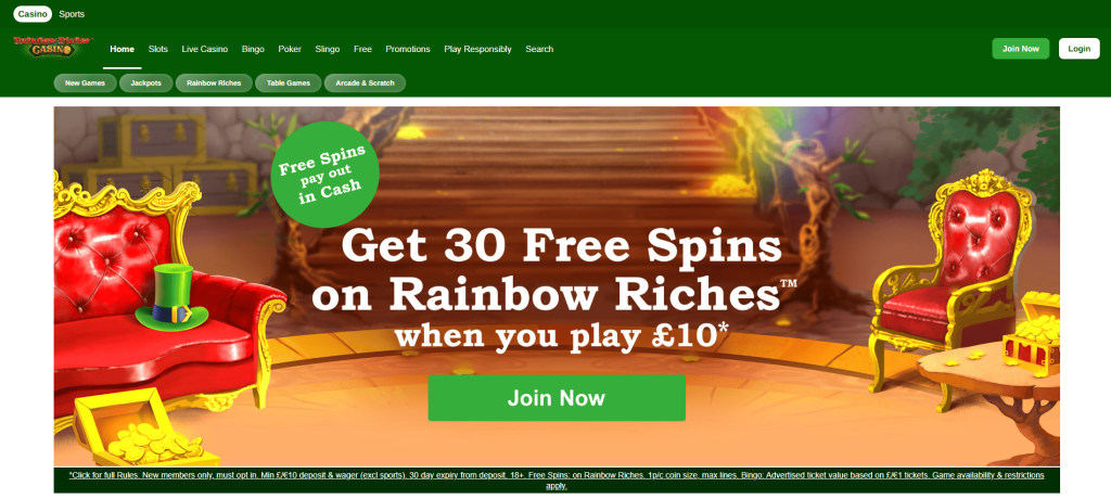 Rainbow Riches Casino screenshot