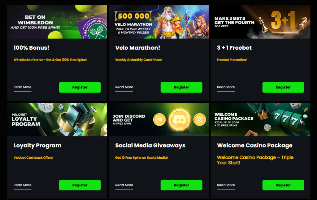 Velobet Casino bonus screenshot