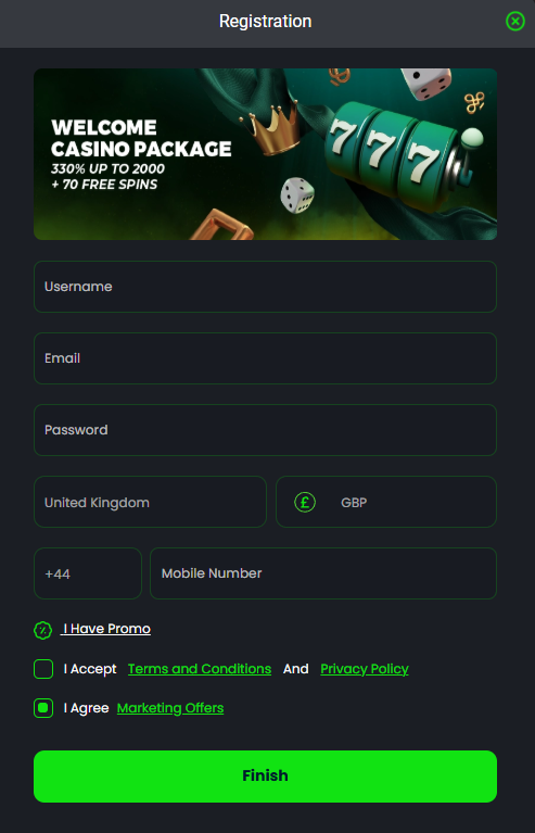 Velobet Casino login screenshot