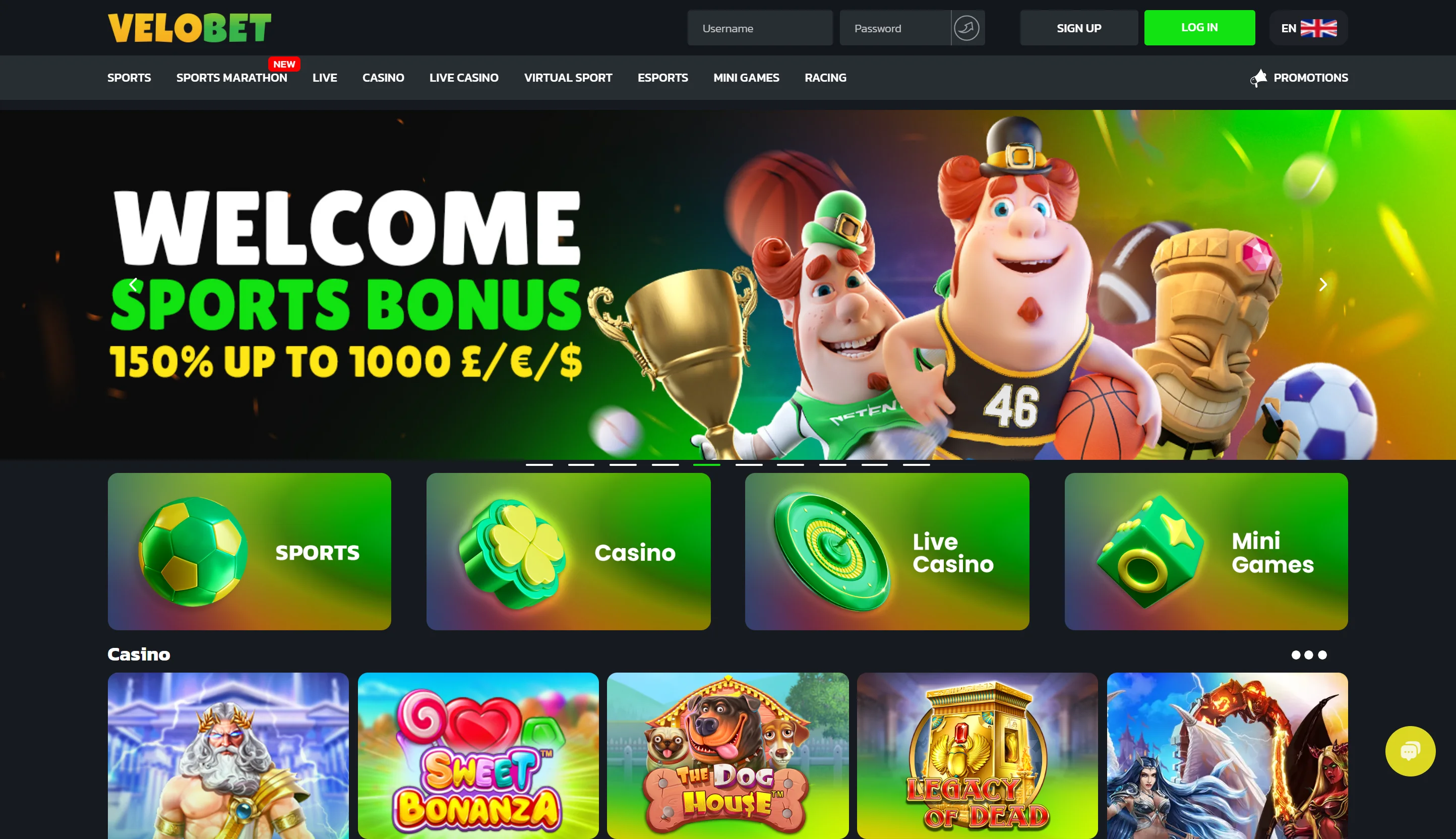 Velobet Casino Screenshot