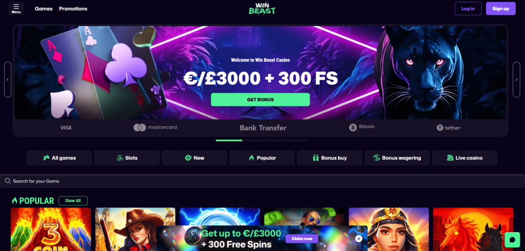 WinBeast Casino screenshot